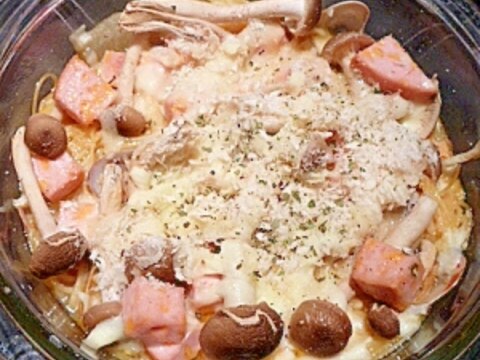 残ったアクアパッツァで☆「スパグラタン」